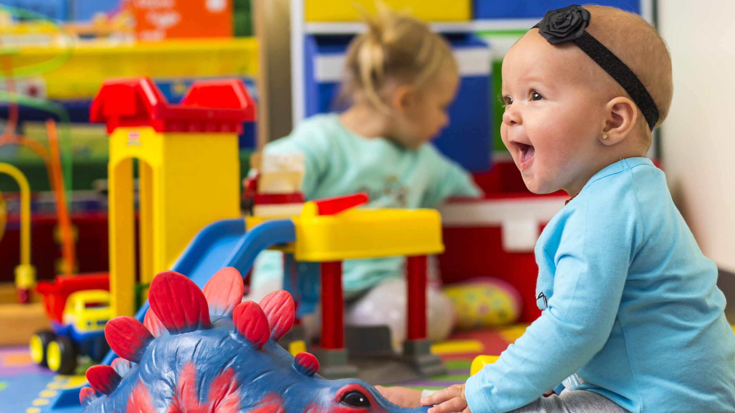 Smiling baby in the lab