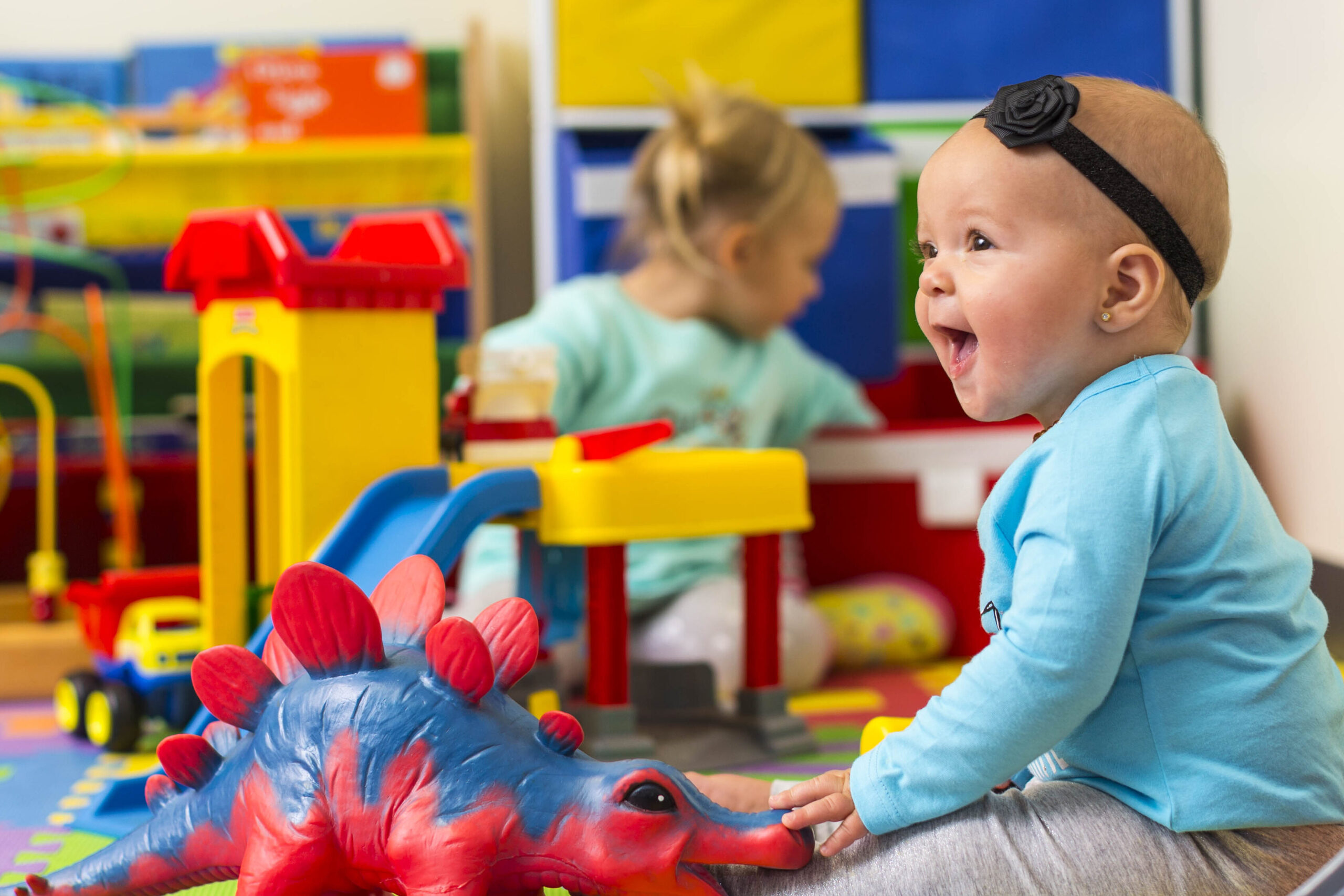 Smiling baby in the lab
